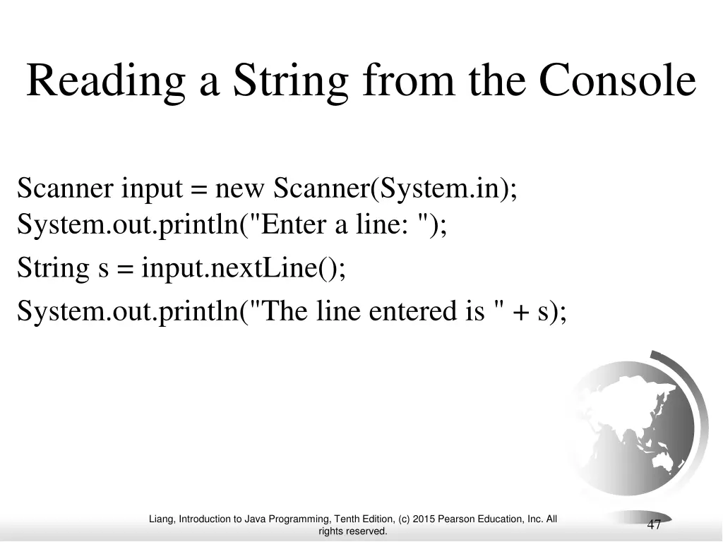reading a string from the console