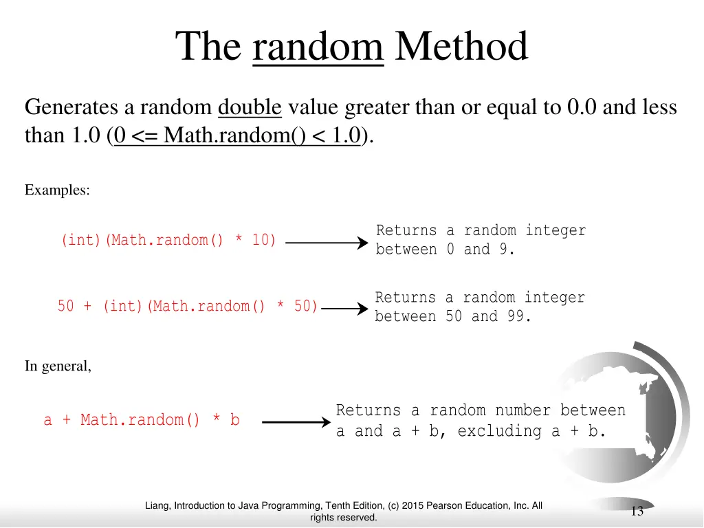the random method