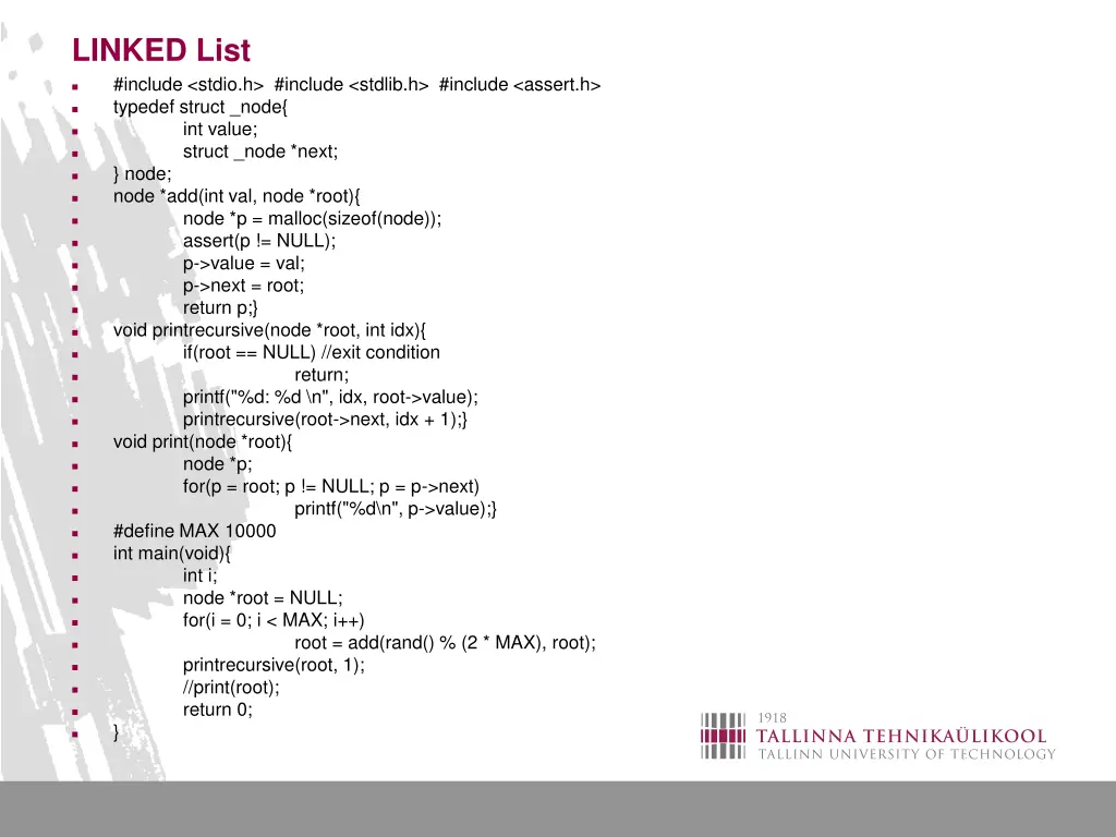linked list include stdio h include stdlib