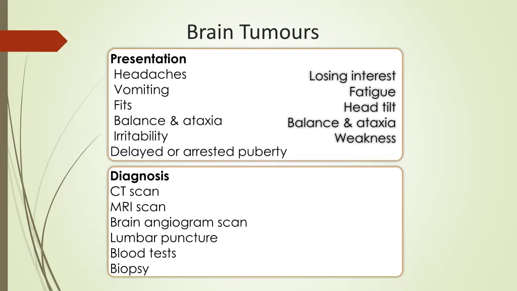 brain tumours