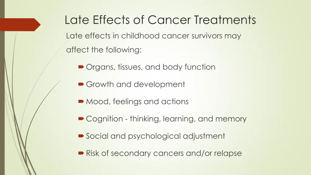 late effects of cancer treatments