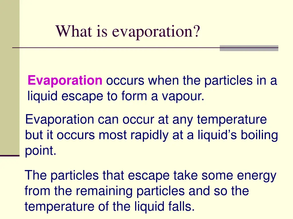what is evaporation