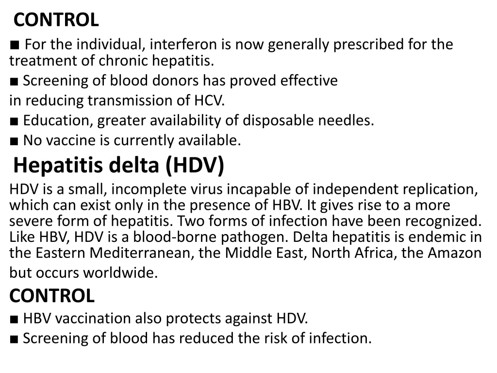 control for the individual interferon