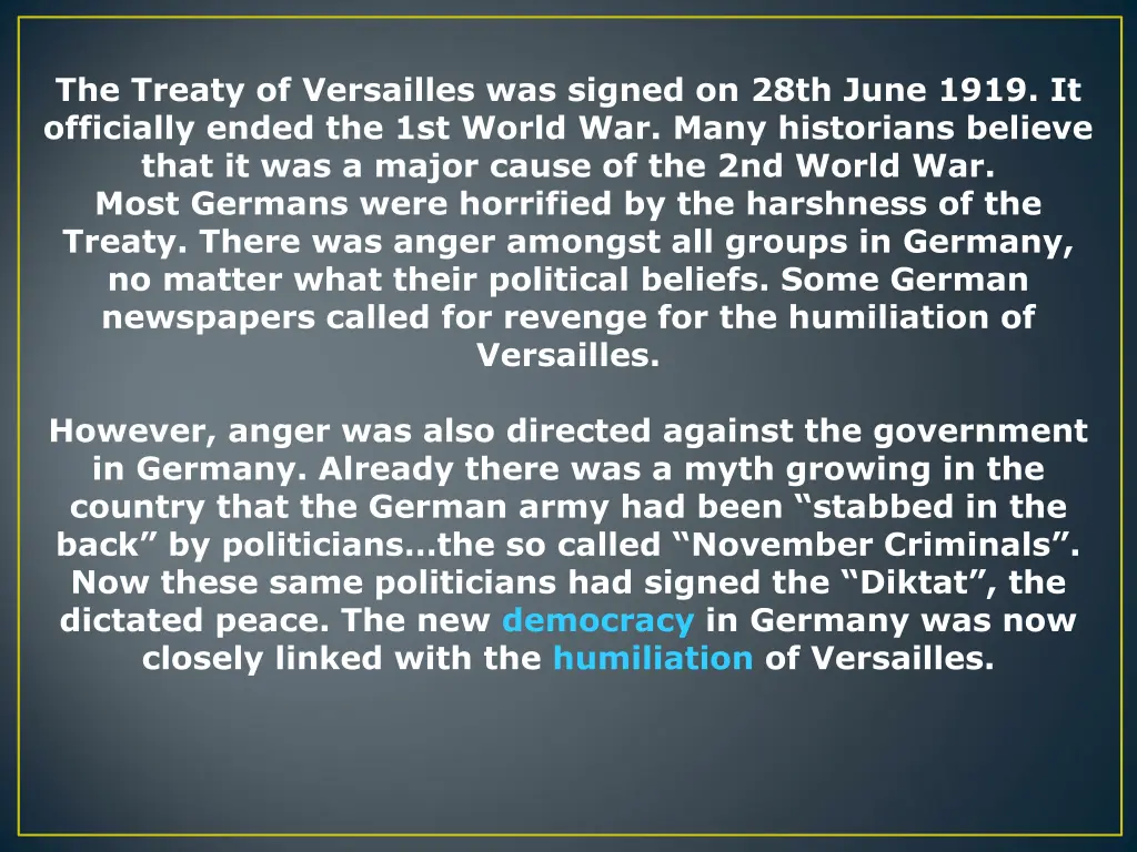 the treaty of versailles was signed on 28th june