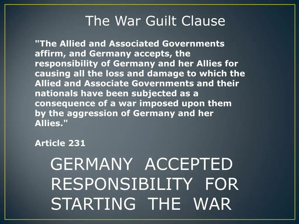 the war guilt clause
