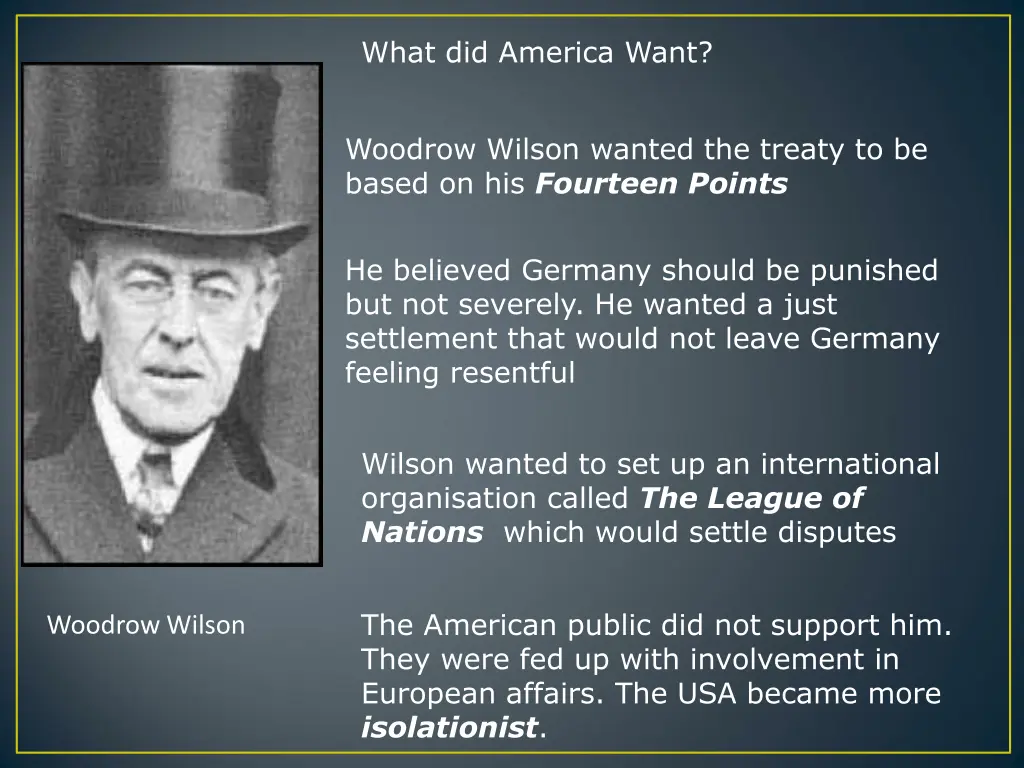 what did america want