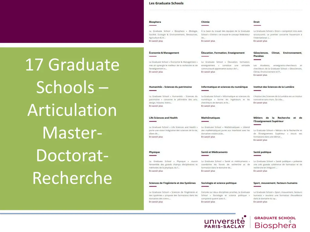 17 graduate schools articulation master doctorat