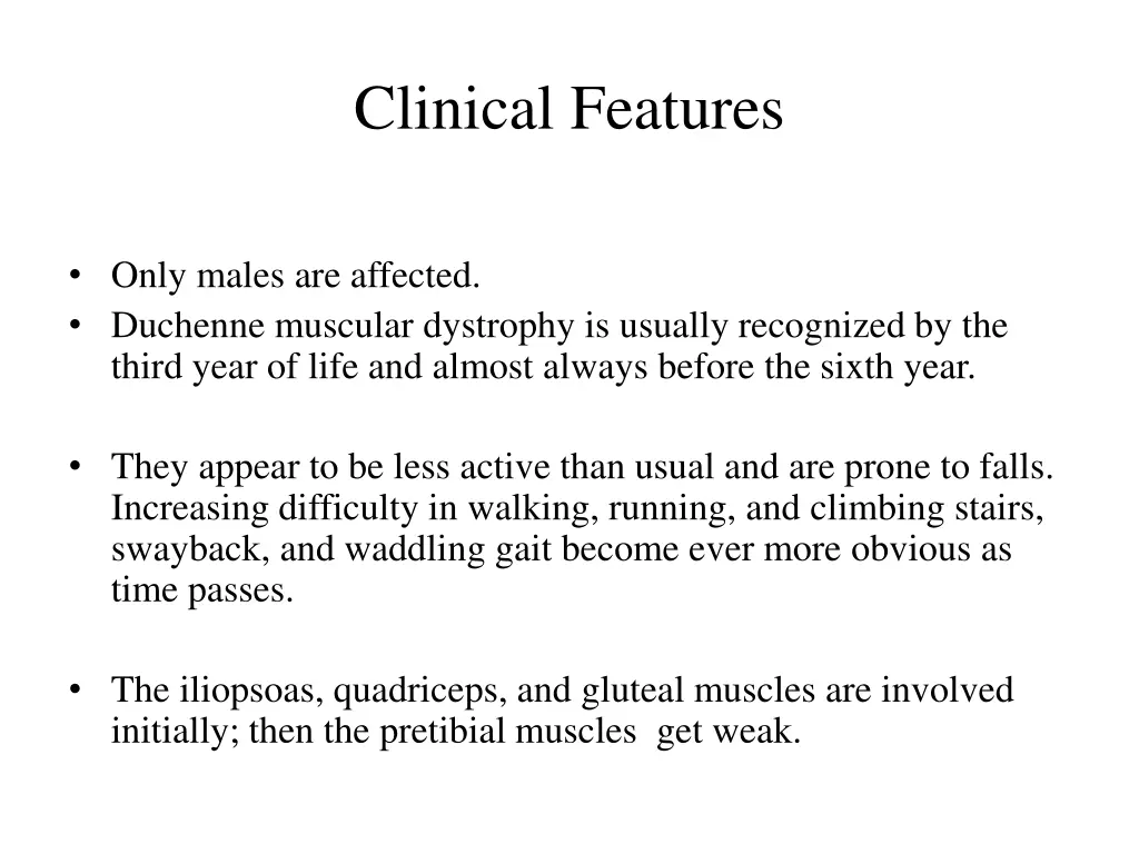 clinical features