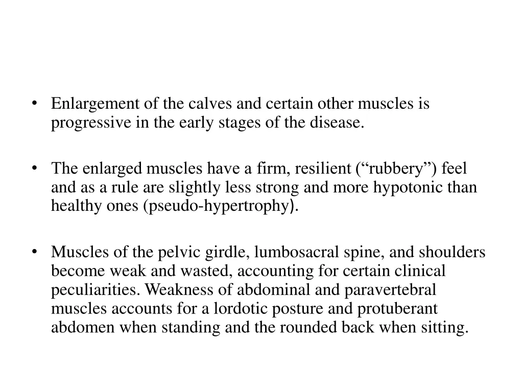 enlargement of the calves and certain other