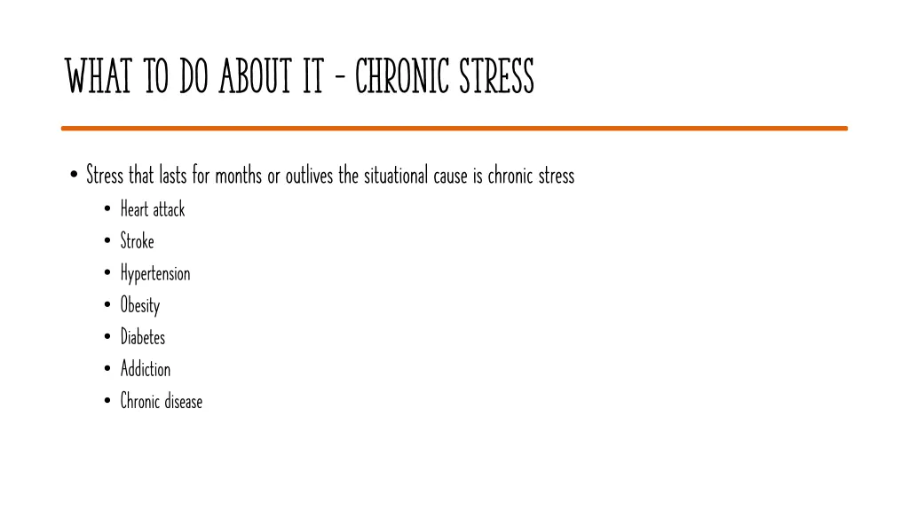 what to do about it chronic stress