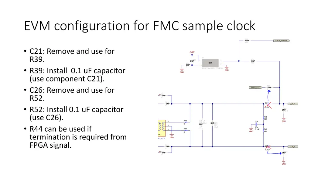 evm configuration for fmc sample clock