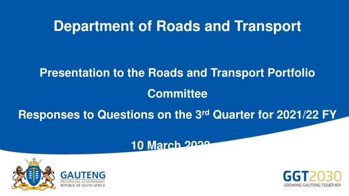 department of roads and transport