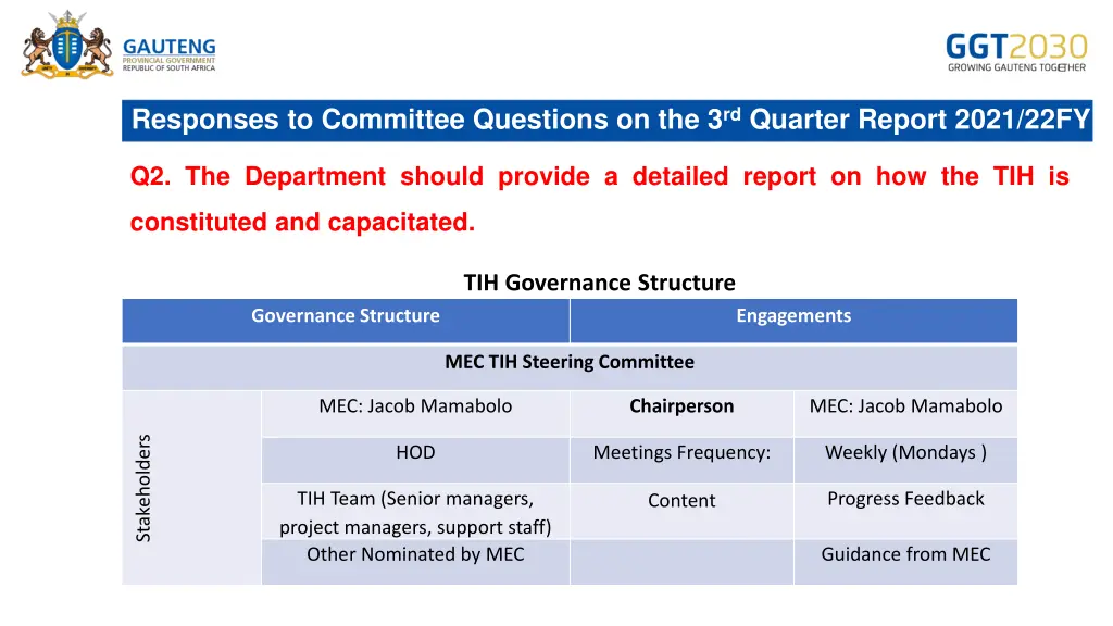 responses to committee questions 4