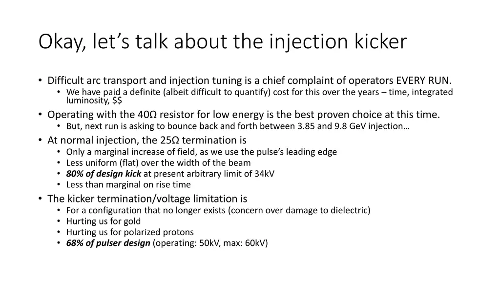 okay let s talk about the injection kicker