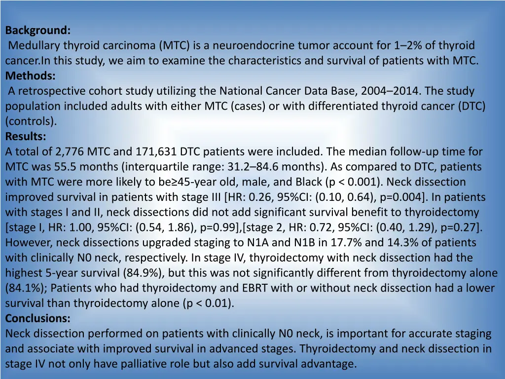 background medullary thyroid carcinoma