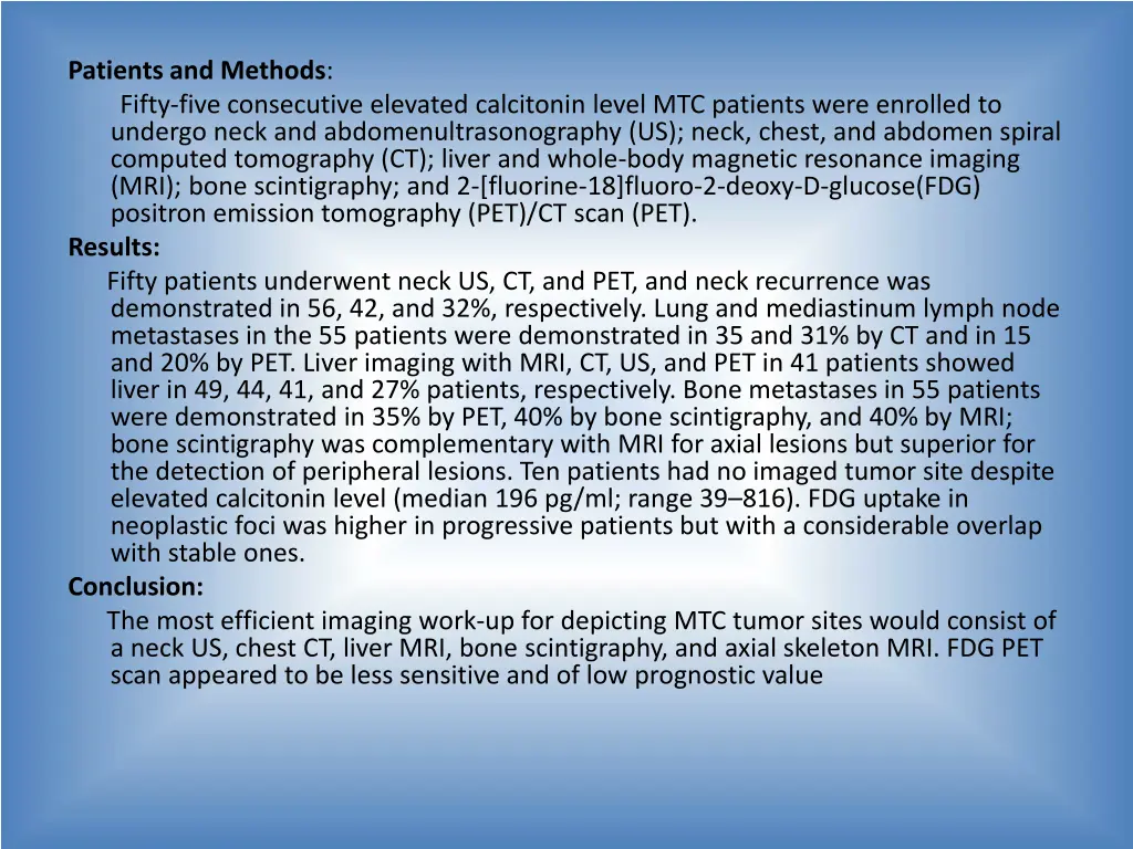 patients and methods fifty five consecutive