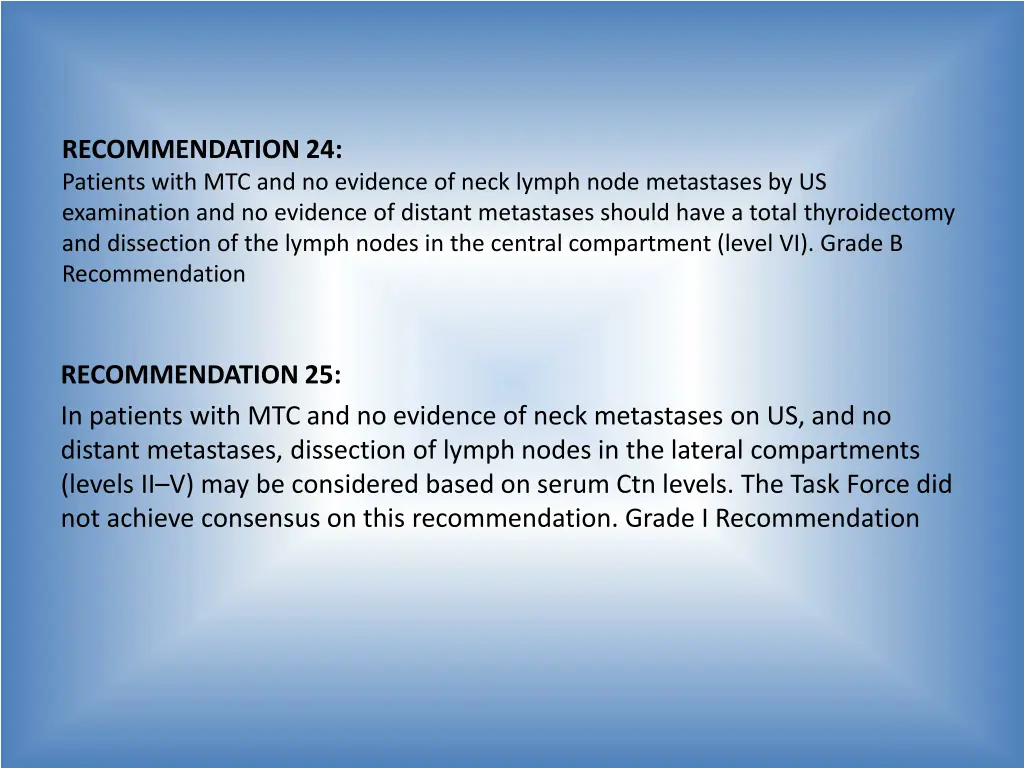 recommendation 24 patients with