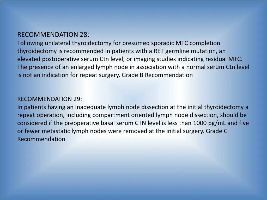 recommendation 28 following unilateral