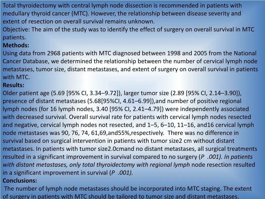total thyroidectomy with central lymph node