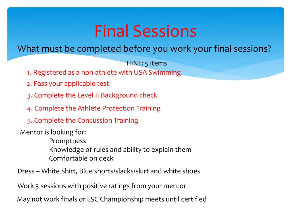final sessions