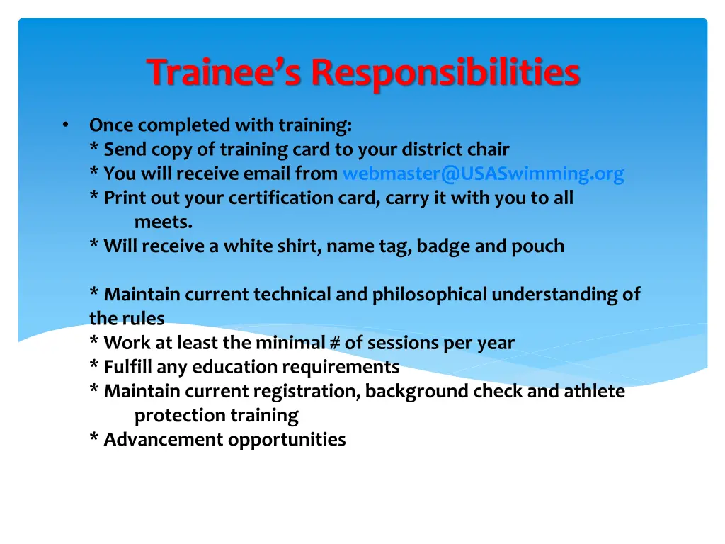 trainee s responsibilities 1