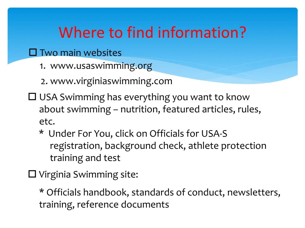 where to find information two main websites