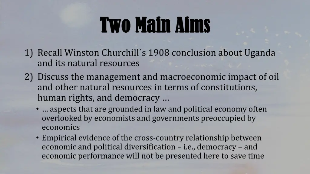 two main aims two main aims