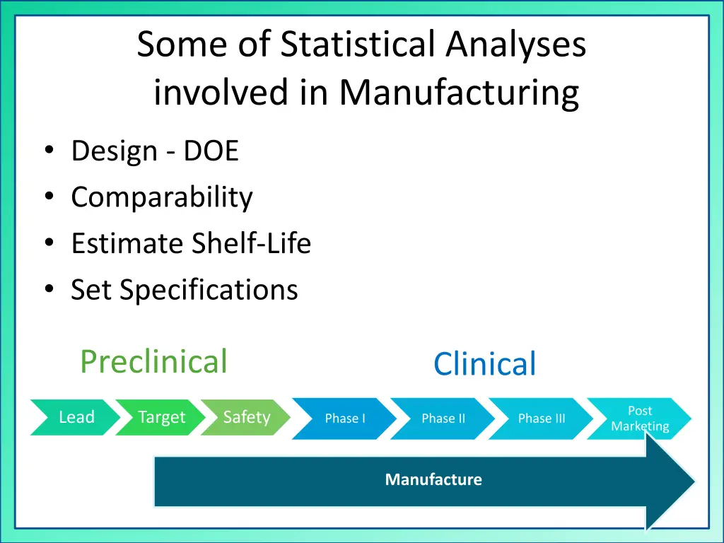 some of statistical analyses involved