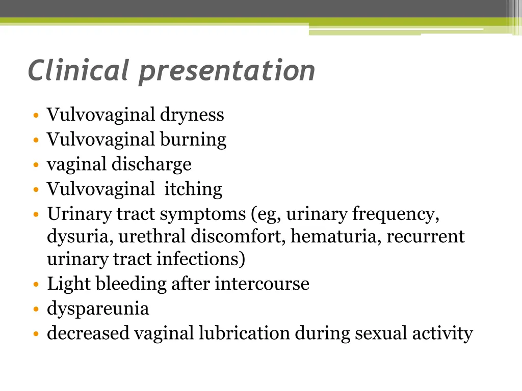 clinical presentation