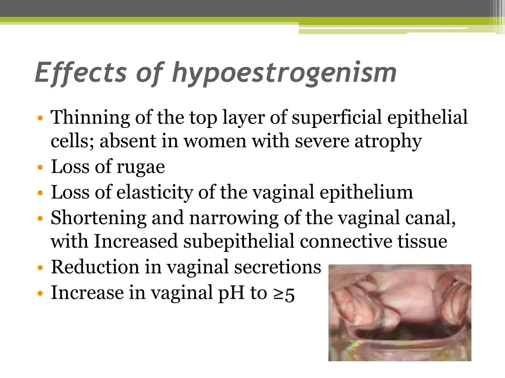 effects of hypoestrogenism