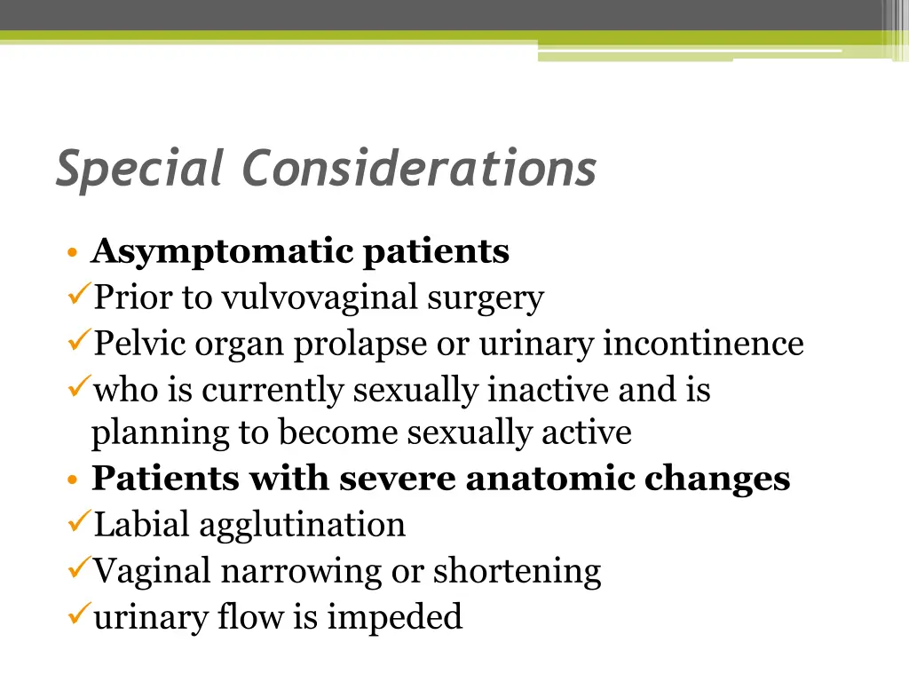 special considerations