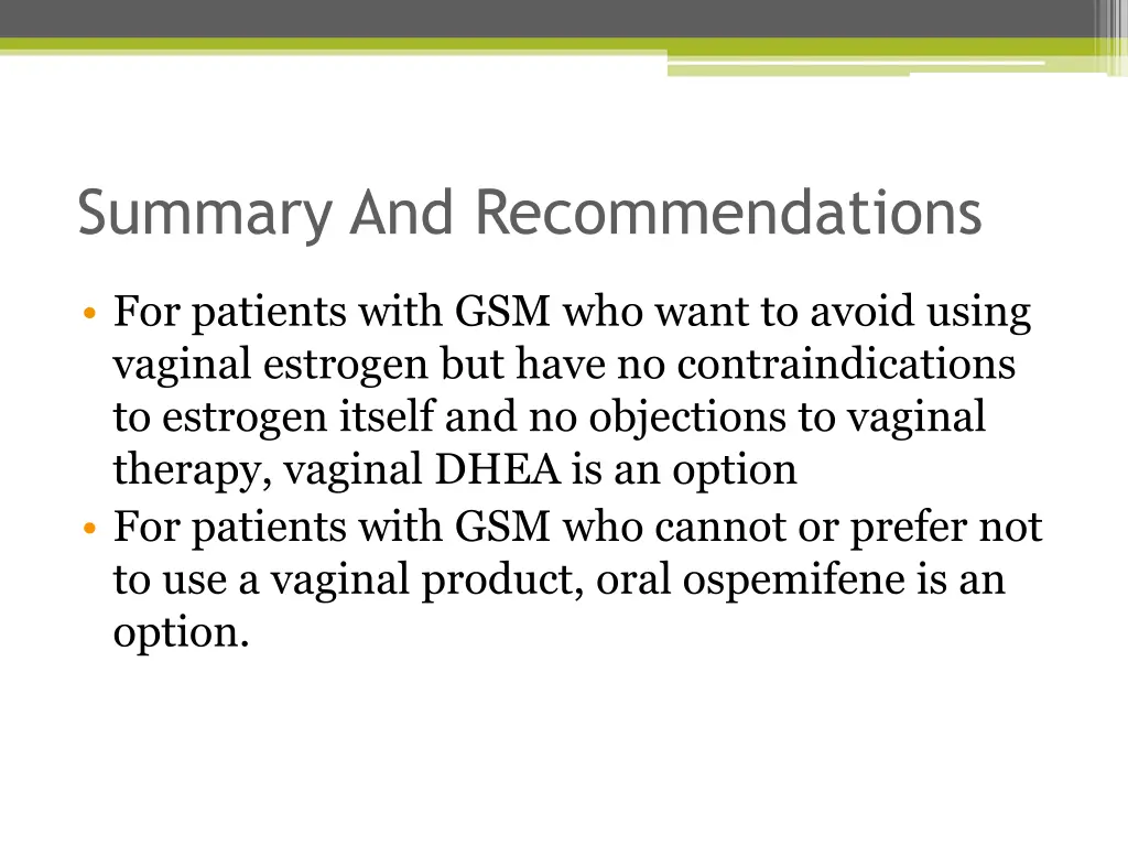 summary and recommendations 1