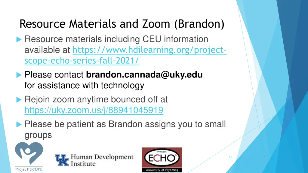 resource materials and zoom brandon resource