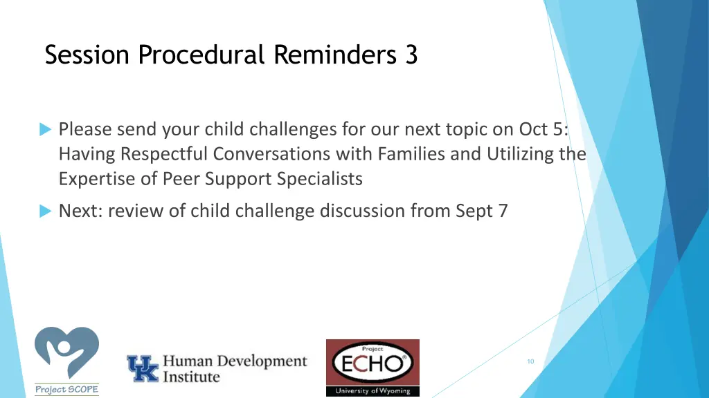 session procedural reminders 3