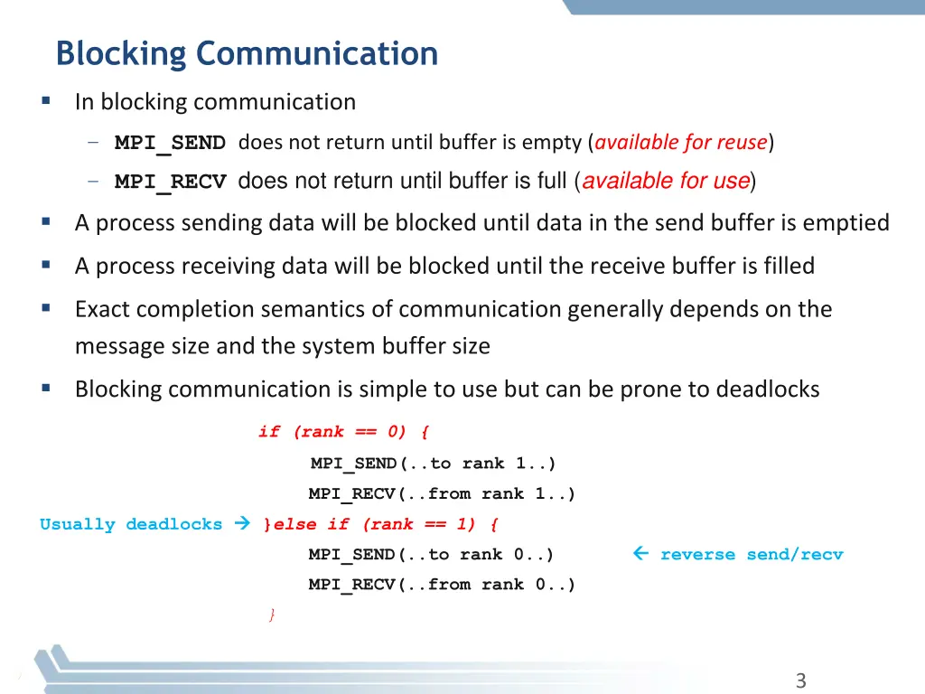 blocking communication