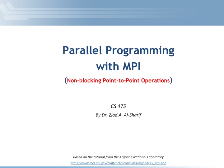 parallel programming with mpi non blocking point