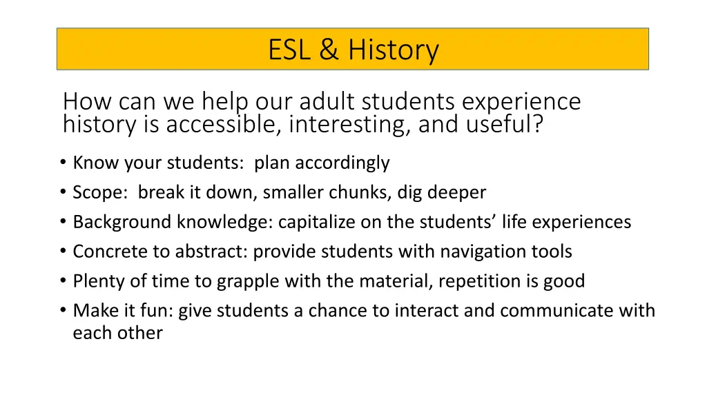 esl history 15
