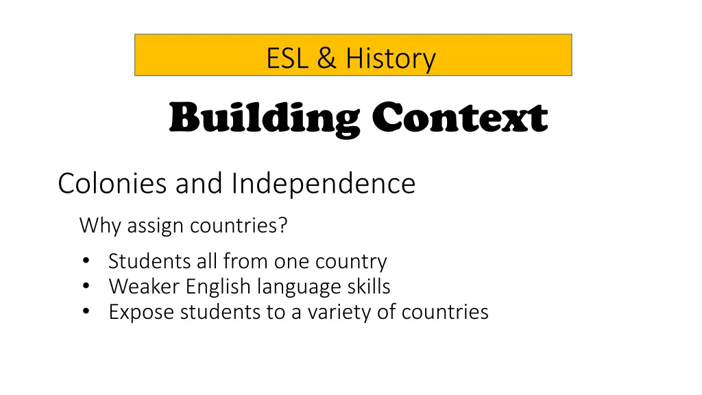 esl history 3