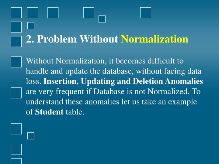 2 problem without normalization