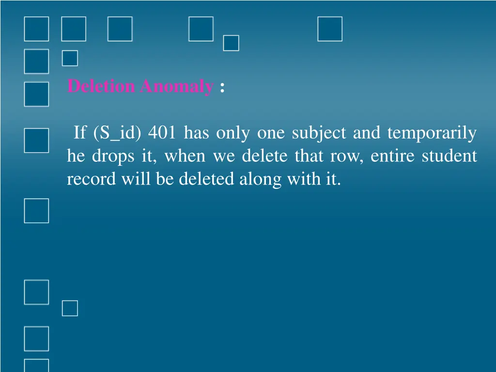 deletion anomaly