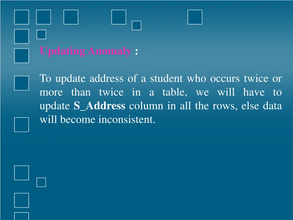 updating anomaly