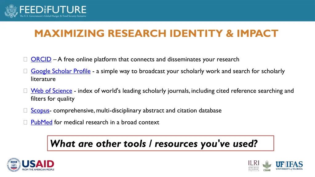 maximizing research identity impact