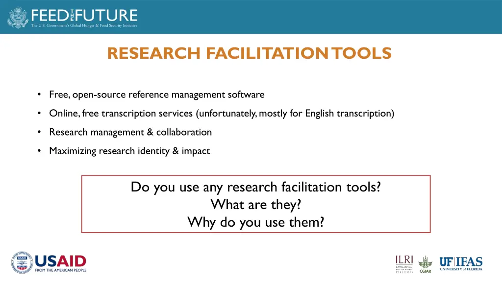 research facilitation tools