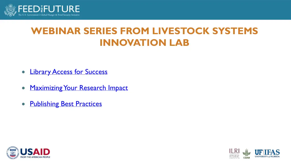 webinar series from livestock systems innovation