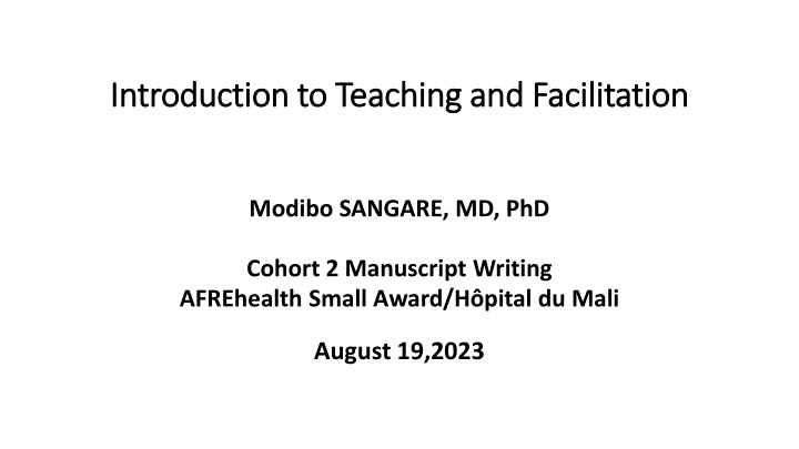 introduction to introduction to teaching