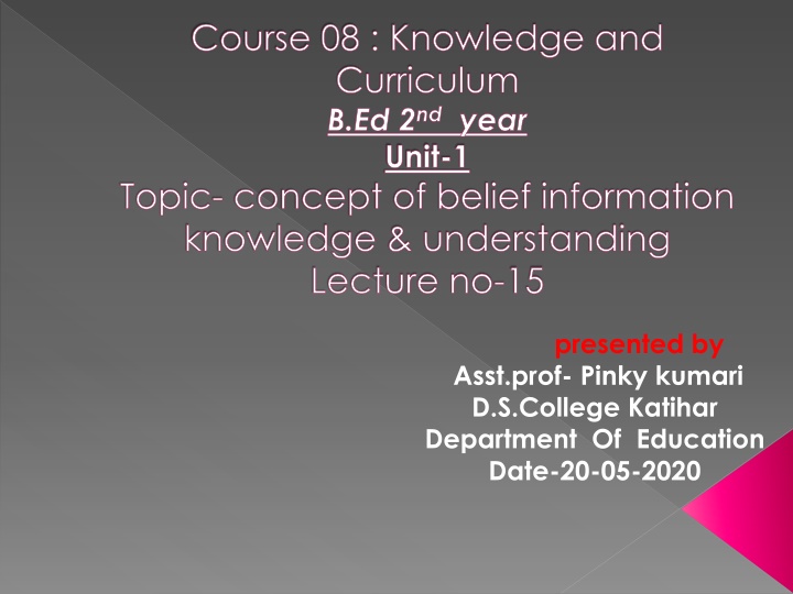 course 08 knowledge and curriculum b ed 2 nd year
