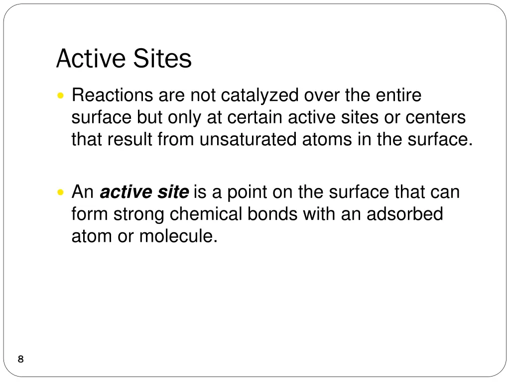active sites