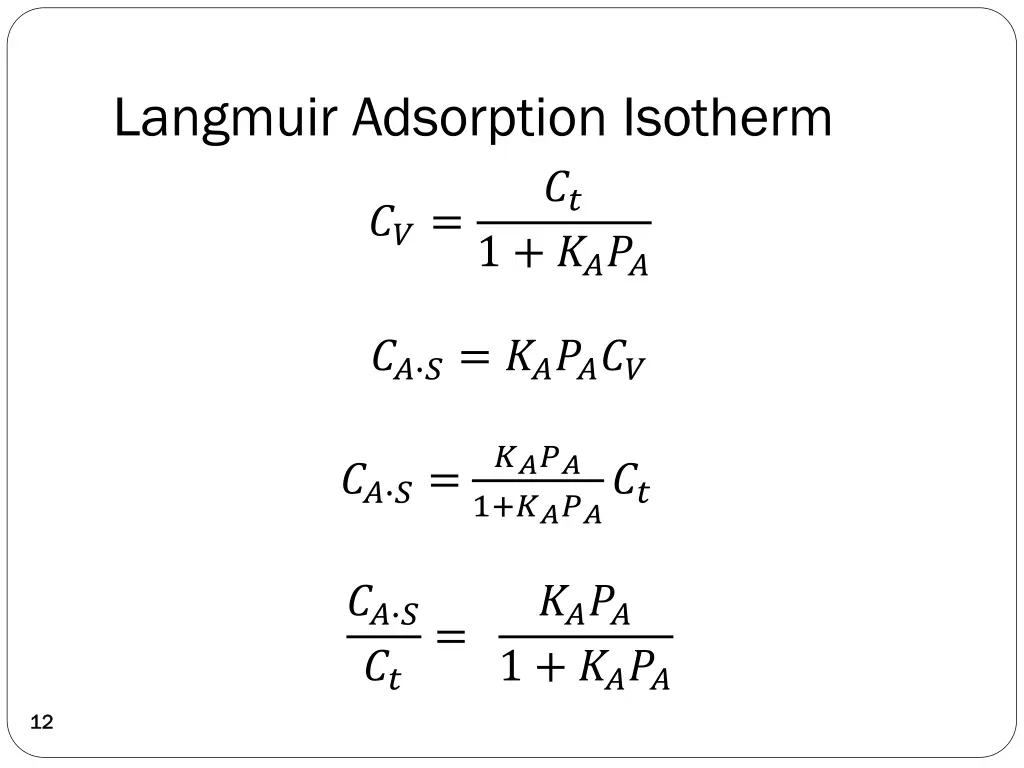 langmuir adsorption isotherm