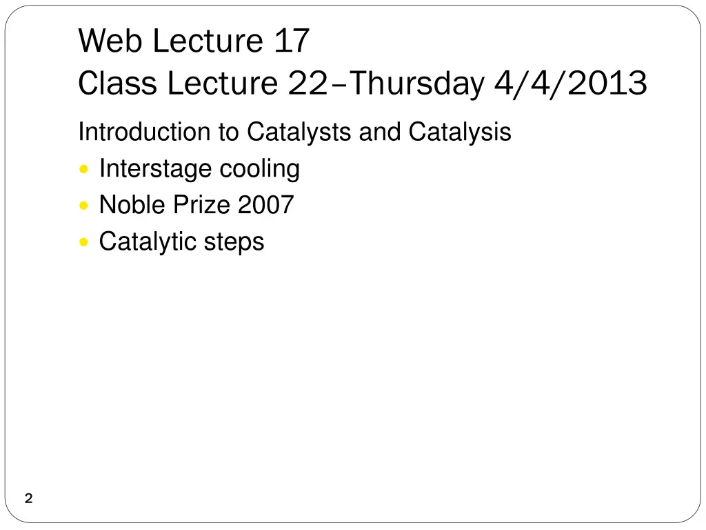 web lecture 17 class lecture 22 thursday 4 4 2013