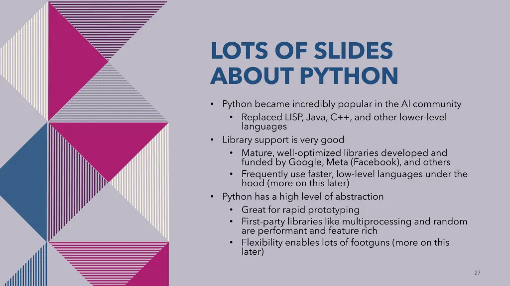 lots of slides about python